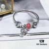 Pandora Pandora Silver Wire Bright Red Love New Arrival! Highest Quality on Market, Supports Counter Cleaning! Made with Counter Materials, Perfect 1:1 Craftsmanship! Imported Original Thai Silver Wire Red Glass, Sparkling Heart, I Love You Pendant, S925 Silver with Counter Packaging!