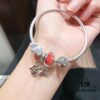 Pandora Pandora Silver Wire Bright Red Love New Arrival! Highest Quality on Market, Supports Counter Cleaning! Made with Counter Materials, Perfect 1:1 Craftsmanship! Imported Original Thai Silver Wire Red Glass, Sparkling Heart, I Love You Pendant, S925 Silver with Counter Packaging!