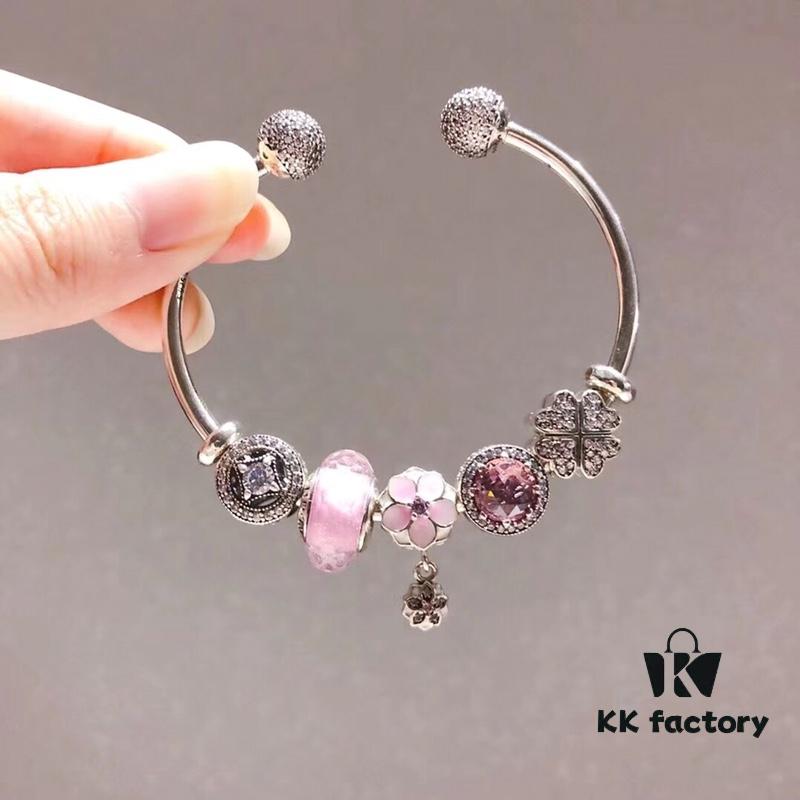 Pandora Pandora Silver Wire Pink Peach Blossom 🌺 New Arrival! Made with counter materials, perfectly crafted one-to-one, quality comparable to official store!