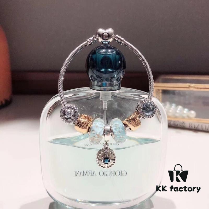 Pandora Pandora Gold Thread Light Mint North Star New Arrival! Made with counter materials, perfectly crafted one-to-one, quality comparable to counter products! A bag full of happiness, wealth-attracting money pouch, coin bead mint cat's eye, North Star pendant, S925 silver with original counter packaging!