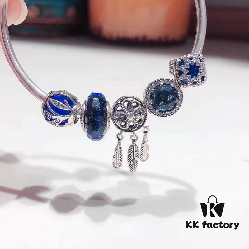 Pandora Pandora Blue Dream Catcher New Arrival! Made with counter materials, perfectly crafted one-to-one, quality comparable to counter! Light of Love Bead, Riverside Beauty Bead, Blue Cat's Eye, symbolic beautiful dream catcher pendant, S925 silver with counter packaging!