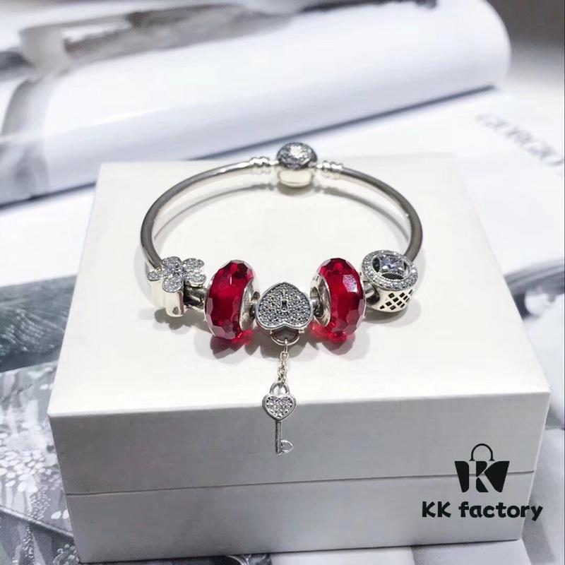 Pandora Red Sparkling Diamond Heart Lock and Key ❤️🔑 New Arrival! Premium Quality, One-to-One Craftsmanship with Authentic Materials