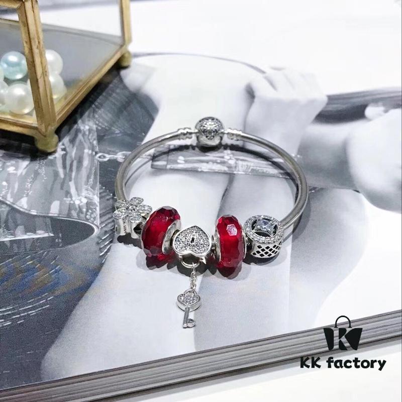 Pandora Red Sparkling Diamond Heart Lock and Key ❤️🔑 New Arrival! Premium Quality, One-to-One Craftsmanship with Authentic Materials