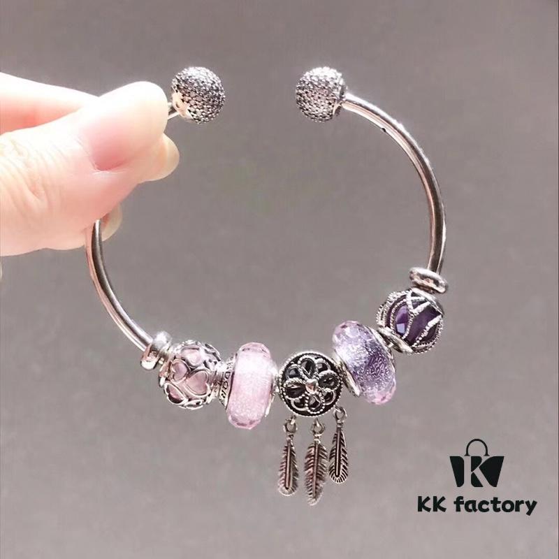 Pandora Pandora Silver Wire Pink and Purple Dreamcatcher Pendant - New Arrival, High-End Replication with Authentic Materials