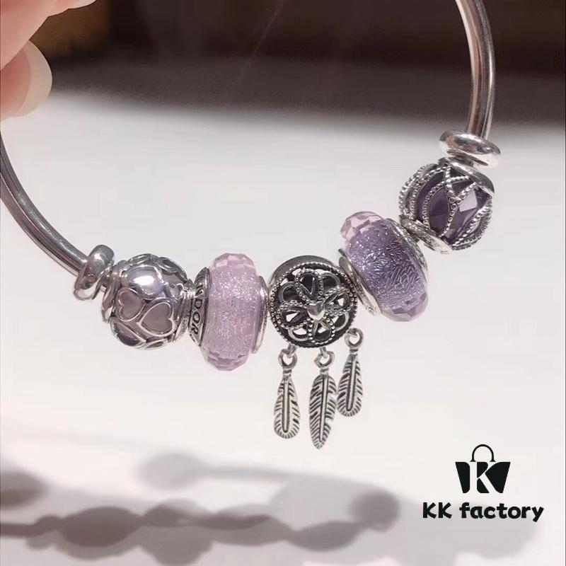 Pandora Pandora Silver Wire Pink and Purple Dreamcatcher Pendant - New Arrival, High-End Replication with Authentic Materials