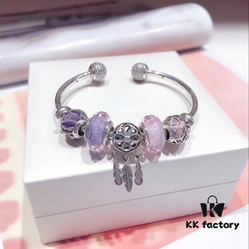 Pandora Pandora Silver Wire Pink and Purple Dreamcatcher Pendant - New Arrival, High-End Replication with Authentic Materials