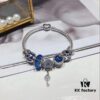 Pandora Pandora Silver Wire Blue Opal Key New Arrival! Top Quality on Market, Compatible with Official Store Cleaning! Made with One-to-One Perfect Craftsmanship Using Counter Materials! Imported Original Thai Silver Wire and Blue Glass, Sparkling Shine, Beauty of Glaciers, Heart-Shaped Key, S925 Silver with Official Packaging!