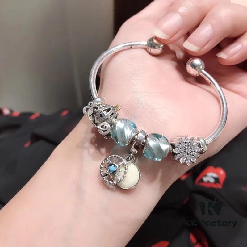 Pandora Star North Compass Pendant with Water Blue Spiral Design - New Arrival, Premium Quality, S925 Silver, Fairy Tale Glass Cabochon, Retail-Grade Craftsmanship