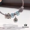 Pandora Star North Compass Pendant with Water Blue Spiral Design - New Arrival, Premium Quality, S925 Silver, Fairy Tale Glass Cabochon, Retail-Grade Craftsmanship