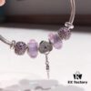 Pandora Pandora Silver Wire Purple Sparkling Diamond Key 🔑 New Arrival! Perfectly Crafted with Counter Material One-to-One, Quality Comparable to Counter! Silver Wire Purple Faceted Glass, Fan Sparkling Beads Lucky Charm, Sparkling Diamond Key 🔑 Pendant, S925 Silver with Original Counter Packaging!
