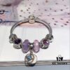 Pandora Imitation Level: Two-Tone Romantic Pink-Purple North Star New Arrival! Silver Wire with Pink-Purple Faceted Glass, Sparkling Pink-Purple Cat's Eye, North Star Pendant, S925 Silver with Original Retail Packaging!