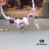 Pandora Imitation Level: Two-Tone Romantic Pink-Purple North Star New Arrival! Silver Wire with Pink-Purple Faceted Glass, Sparkling Pink-Purple Cat's Eye, North Star Pendant, S925 Silver with Original Retail Packaging!