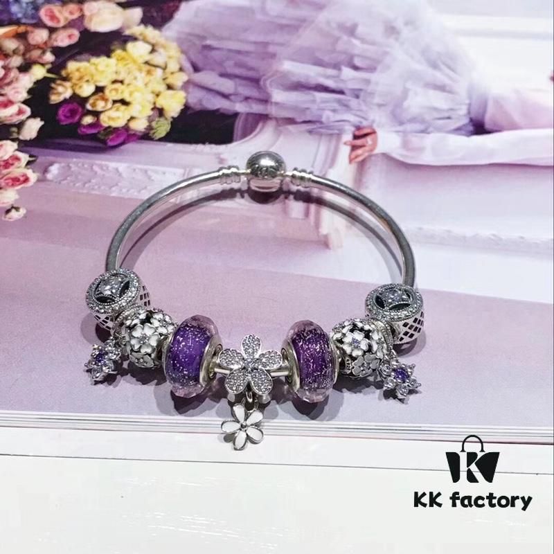 Pandora Purple Sakura Cherry Blossom Daisy New Arrival! High-Quality Replica with Mall Materials, Perfect Craftsmanship, Comparable to Authentic Store Quality