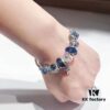 Pandora Pandora Blue Sparkling Diamond Heart ♥️ Key 🔑 New Arrival! Made with counter materials, one-to-one perfect craftsmanship, quality comparable to counter! Blue faceted glass, dark blue cat's eye, cross snowflake ❄️, sparkling diamond heart ♥️ key 🔑 pendant, S925 silver with original counter packaging! 🍃🌺