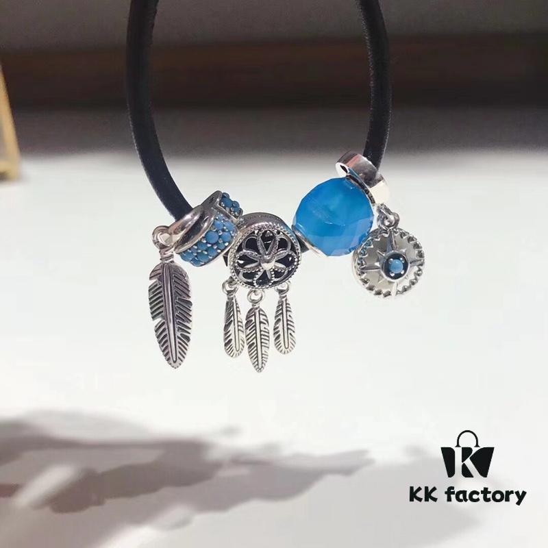 Pandora Magical Blue North Star Compass Poster New Arrival! High-Quality Replica with Authentic Materials, Perfect Craftsmanship Comparable to Original Store Version! Featuring a Faceted Magical Blue Glass Heart, Dreamy Dreamcatcher Design, North Star Compass Pendant Paired with Adjustable Black Leather Cord Bracelet, Made of S925 Silver and Comes with Original Retail Packaging!