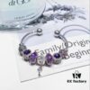 Pandora Purple Sparkling Diamond Heart Key Pendant - New Arrival
