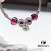 Pandora Rose Red Sparkling Diamond Flower New Arrival! Sparkling Heart Bead, Three-Sided Rose Cat's Eye, Elegant Flower Pendant, S925 Silver with Original Retail Packaging!