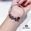 Pandora Rose Red Sparkling Diamond Flower New Arrival! Sparkling Heart Bead, Three-Sided Rose Cat's Eye, Elegant Flower Pendant, S925 Silver with Original Retail Packaging!