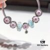 Special Offer! Pandora Golden Thread Light Mint Pink Peach Blossom Design Bracelet