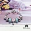 Special Offer! Pandora Golden Thread Light Mint Pink Peach Blossom Design Bracelet