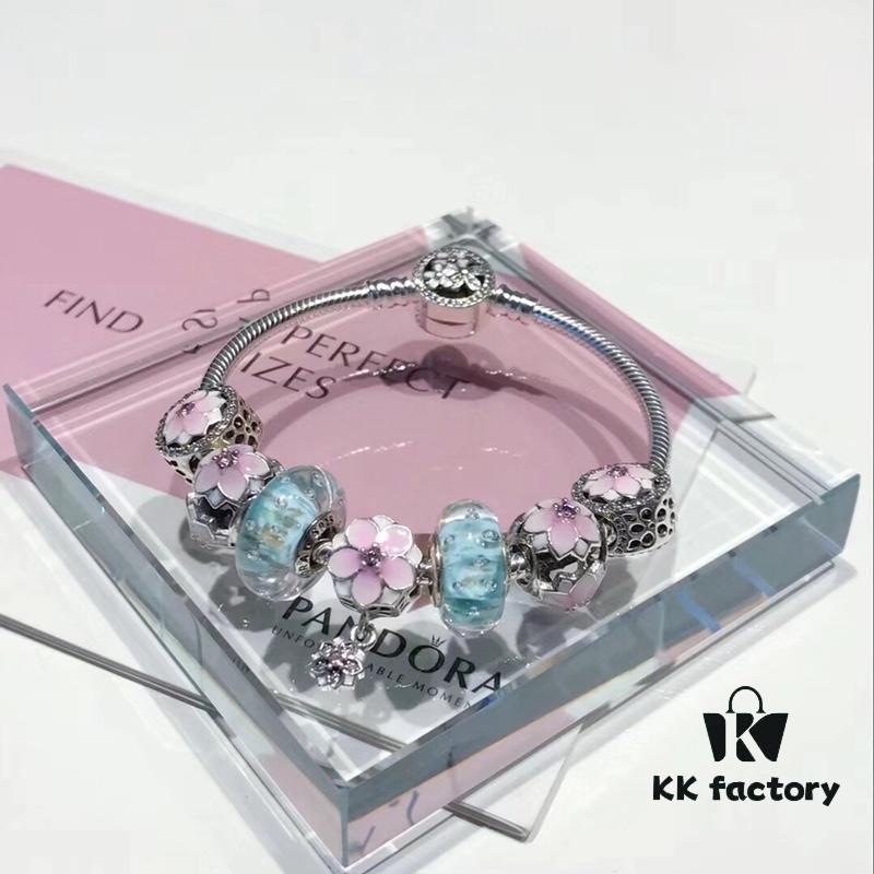 Special Offer! Pandora Golden Thread Light Mint Pink Peach Blossom Design Bracelet