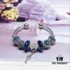 Pandora Pandora Blue Sparkling Diamond Heart ♥️ Key 🔑 New Arrival! Made with counter materials, one-to-one perfect craftsmanship, quality comparable to counter! Blue faceted glass, dark blue cat's eye, cross snowflake ❄️, sparkling diamond heart ♥️ key 🔑 pendant, S925 silver with original counter packaging! 🍃🌺