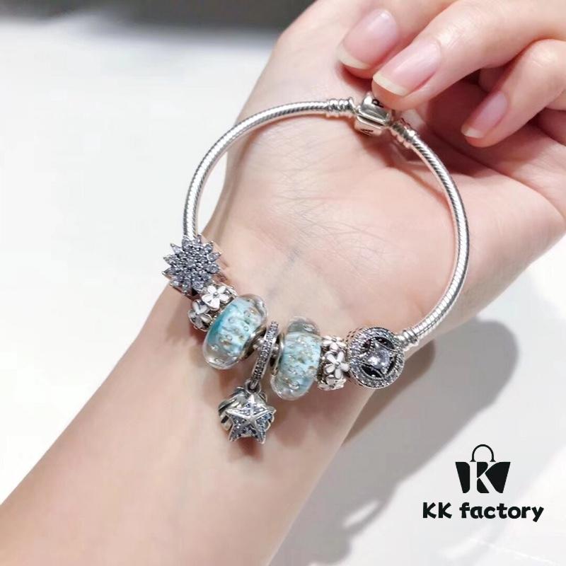 Pandora Mint Tropical Starfish New Arrival! Premium Craftsmanship with Authentic Materials, Perfectly Replicated to Match Original Quality – Featuring Gold-Plated Light Mint Glass Beads, Sparkling Snowflake Charms, Lucky Coin Beads, Elegant Floral Spacers, Tropical Starfish and Shell Pendant, Made in S925 Sterling Silver with Official Packaging!