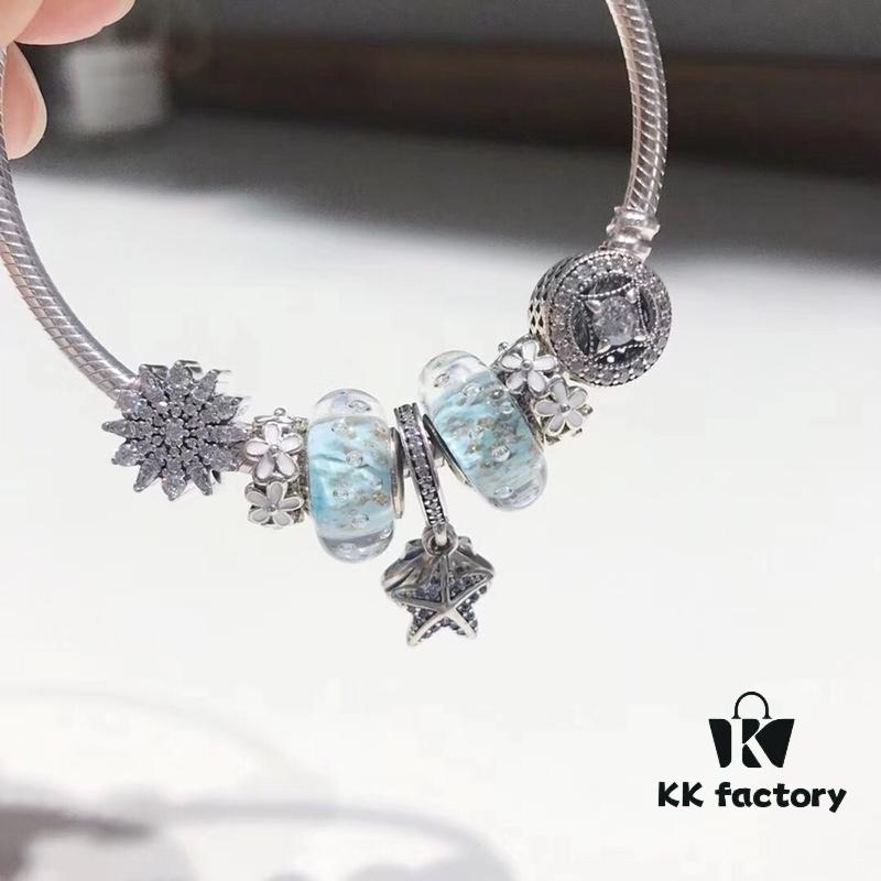 Pandora Mint Tropical Starfish New Arrival! Premium Craftsmanship with Authentic Materials, Perfectly Replicated to Match Original Quality – Featuring Gold-Plated Light Mint Glass Beads, Sparkling Snowflake Charms, Lucky Coin Beads, Elegant Floral Spacers, Tropical Starfish and Shell Pendant, Made in S925 Sterling Silver with Official Packaging!