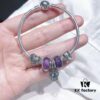 Pandora Pandora Purple Hollow Crown Crown New Arrival! One-to-one Perfect Craftsmanship with Counter Materials, Quality Comparable to Counter! Brilliant Purple Silver Wire Faceted Glass, Hollow Love Kiss, Crown, S925 Silver with Original Counter Packaging!
