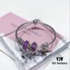 Pandora Pandora Purple Hollow Crown Crown New Arrival! One-to-one Perfect Craftsmanship with Counter Materials, Quality Comparable to Counter! Brilliant Purple Silver Wire Faceted Glass, Hollow Love Kiss, Crown, S925 Silver with Original Counter Packaging!