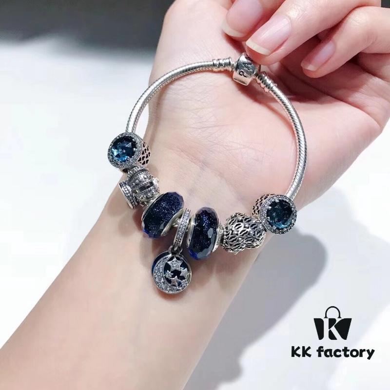 Pandora Pandora Sparkling Blue Crown 👑 Starry Sky 🌃! Made with counter materials, perfectly crafted one-to-one, quality comparable to official counter!