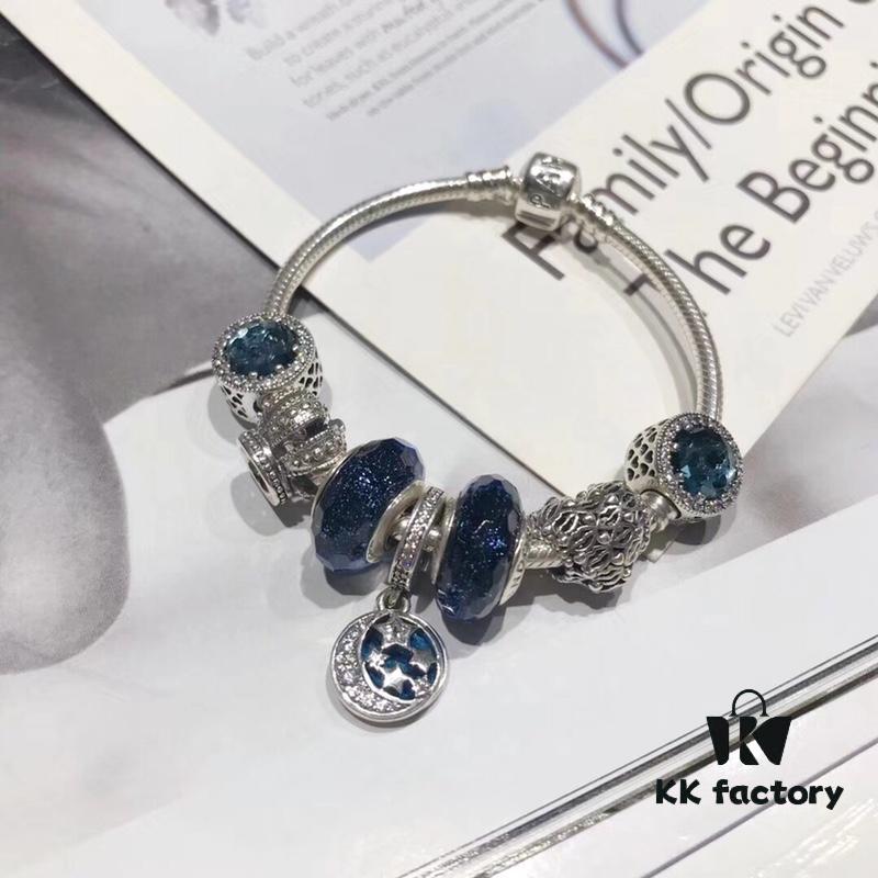 Pandora Pandora Sparkling Blue Crown 👑 Starry Sky 🌃! Made with counter materials, perfectly crafted one-to-one, quality comparable to official counter!