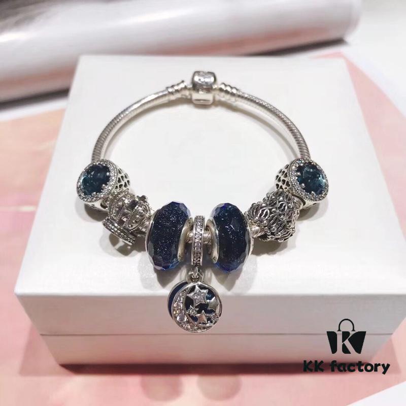 Pandora Pandora Sparkling Blue Crown 👑 Starry Sky 🌃! Made with counter materials, perfectly crafted one-to-one, quality comparable to official counter!