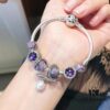 Pandora Pandora Imported Iridescent Purple Pearl Bowknot New Arrival! Top Grade Available, Compatible with Official Counter Cleaning! Made with Authentic Counter Materials for Perfect One-to-One Replication!