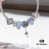 Pandora Night Glow Blue Sparkling Diamond Key Pendant Necklace – New Arrival, Premium Replication with Authentic Materials