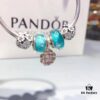 Pandora Night Glow Mint Pink Diamond Flower Blossom Pendant - New Arrival