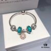 Pandora Night Glow Mint Pink Diamond Flower Blossom Pendant - New Arrival