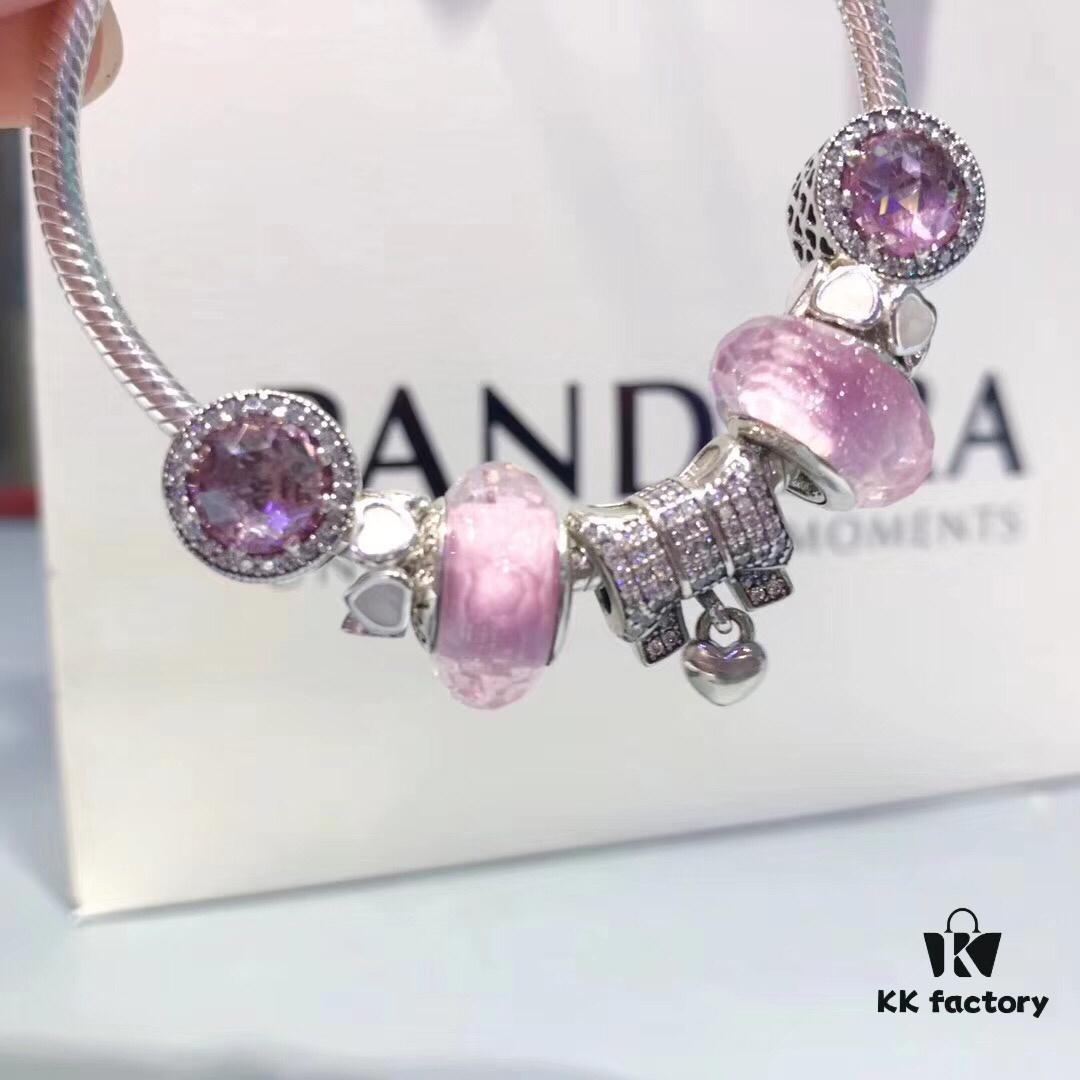 Pandora New Arrival Silver Thread Pink Sparkling Diamond Bow 🎀