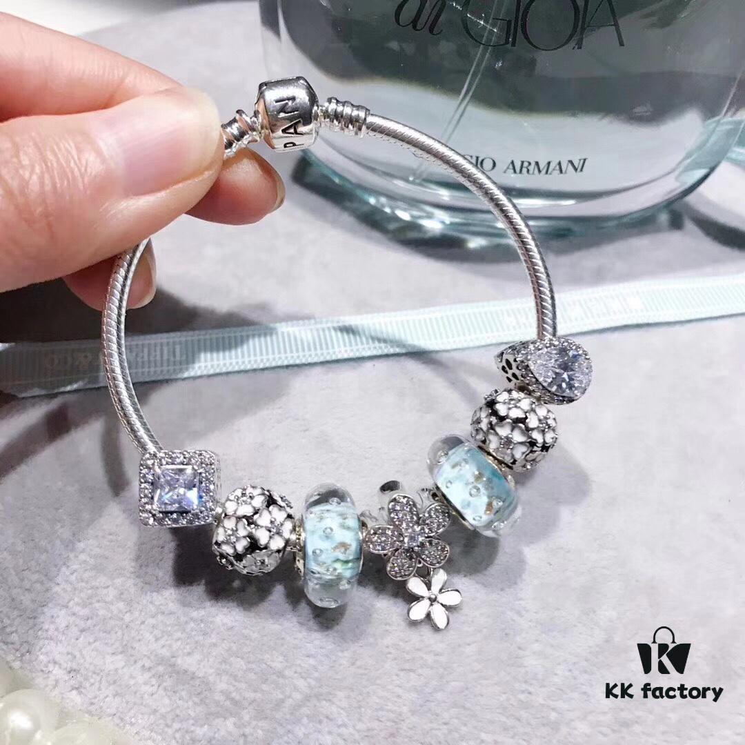 Pandora Light Mint Flash Diamond Daisy New Arrival! Premium Replication with Counter Materials, 1:1 Craftsmanship, Comparable to Authentic Quality