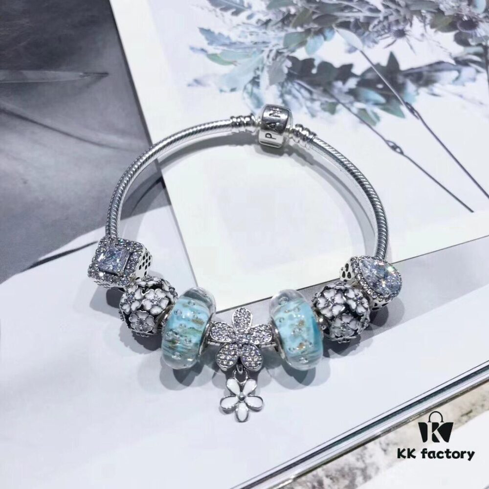 Pandora Light Mint Flash Diamond Daisy New Arrival! Premium Replication with Counter Materials, 1:1 Craftsmanship, Comparable to Authentic Quality