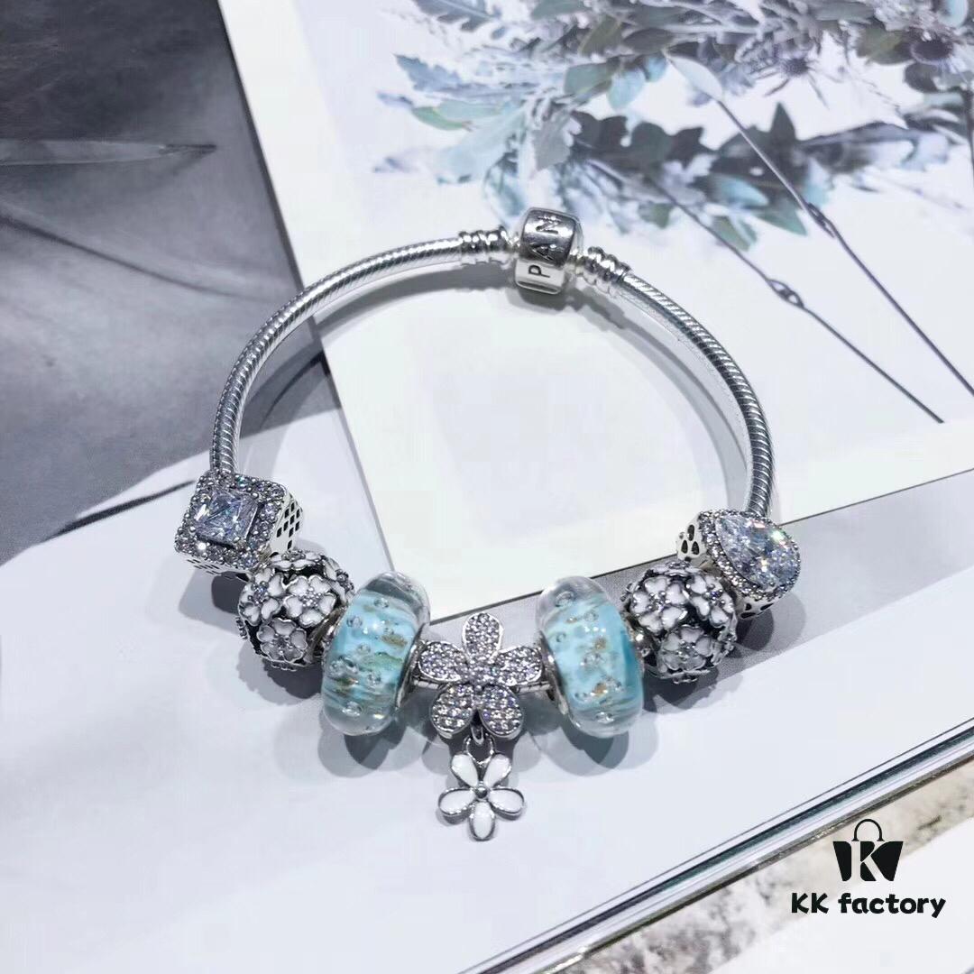 Pandora Light Mint Flash Diamond Daisy New Arrival! Premium Replication with Counter Materials, 1:1 Craftsmanship, Comparable to Authentic Quality