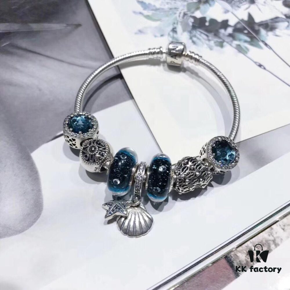 Pandora Pandora Midnight Blue Bubble Tropical Starfish 🌟 New Arrival! Made with counter materials, perfectly crafted one-to-one, quality comparable to official store!
