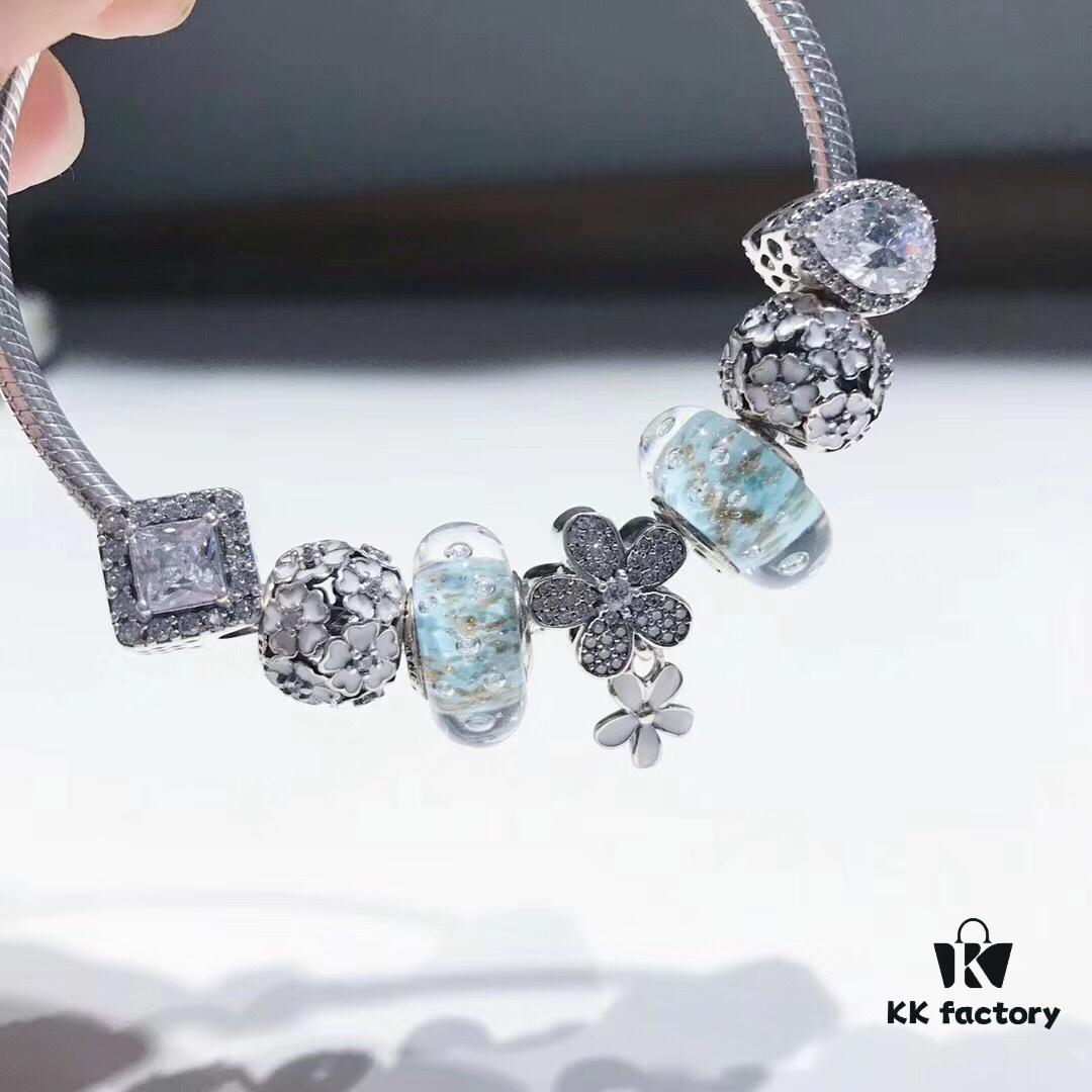 Pandora Light Mint Flash Diamond Daisy New Arrival! Premium Replication with Counter Materials, 1:1 Craftsmanship, Comparable to Authentic Quality