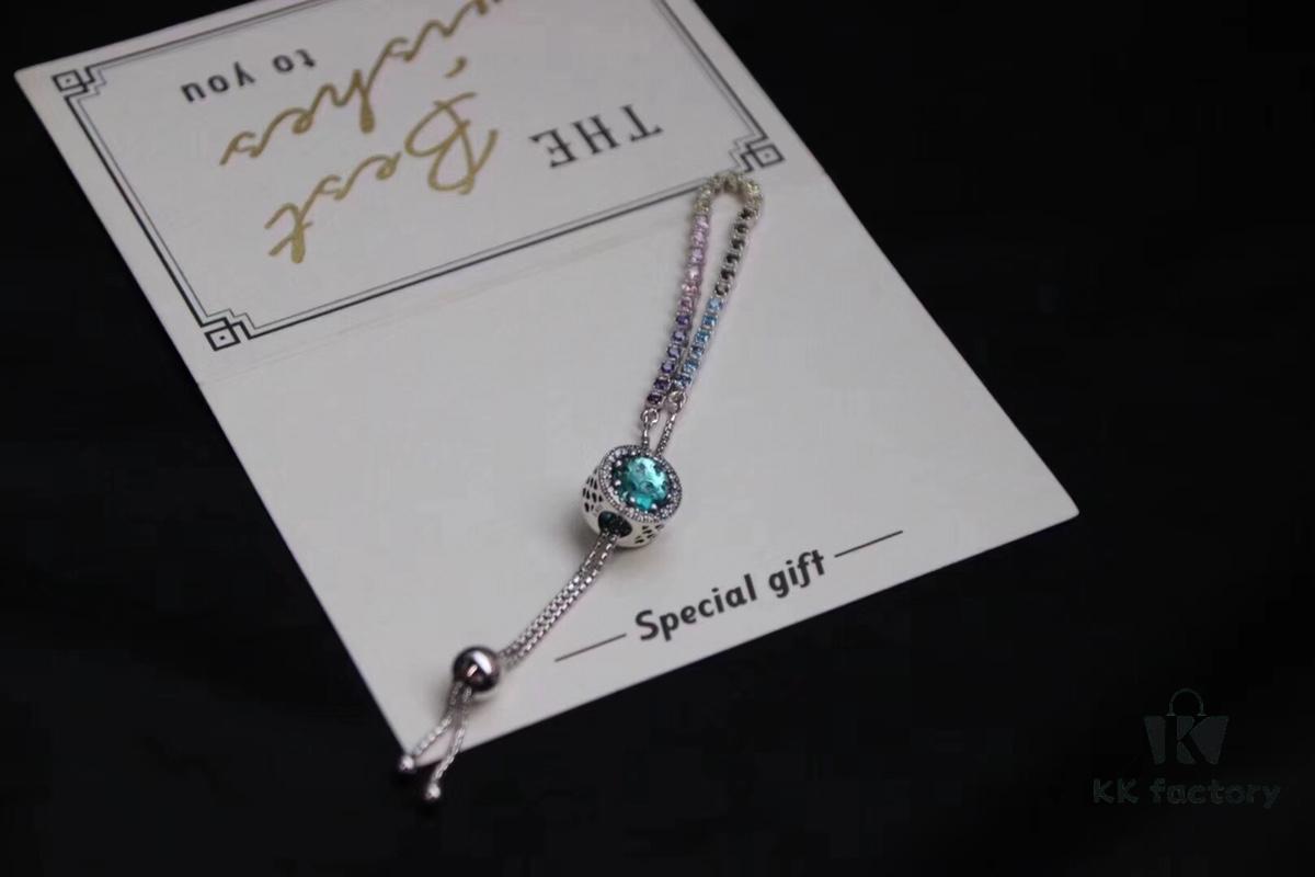 Pandora New Rainbow Push-Pull Bracelet with Cat's Eye