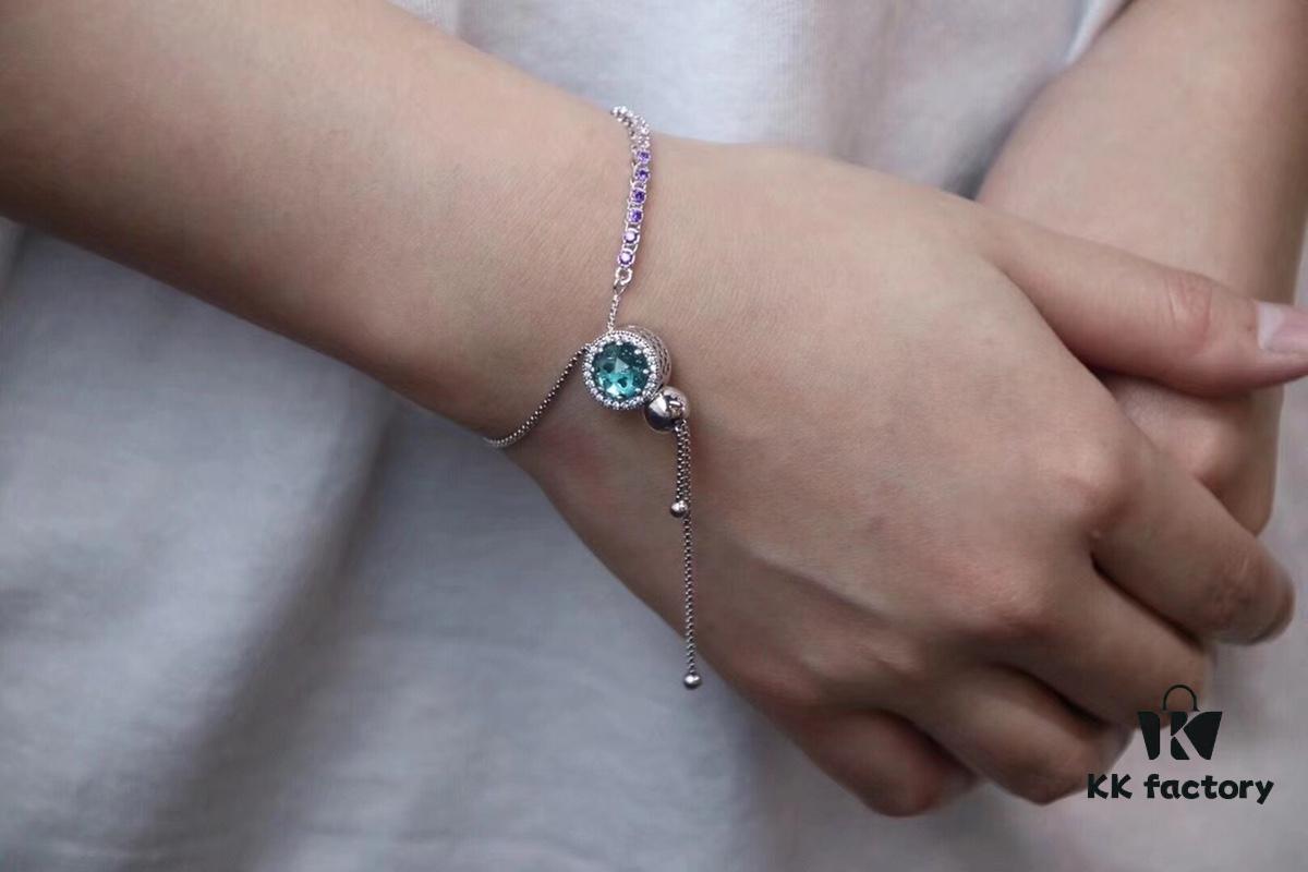 Pandora New Rainbow Push-Pull Bracelet with Cat's Eye