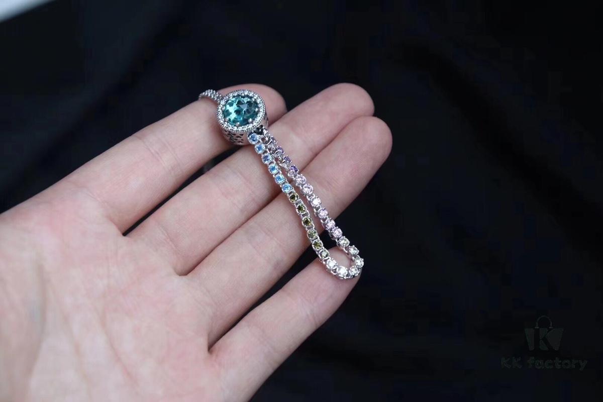 Pandora New Rainbow Push-Pull Bracelet with Cat's Eye