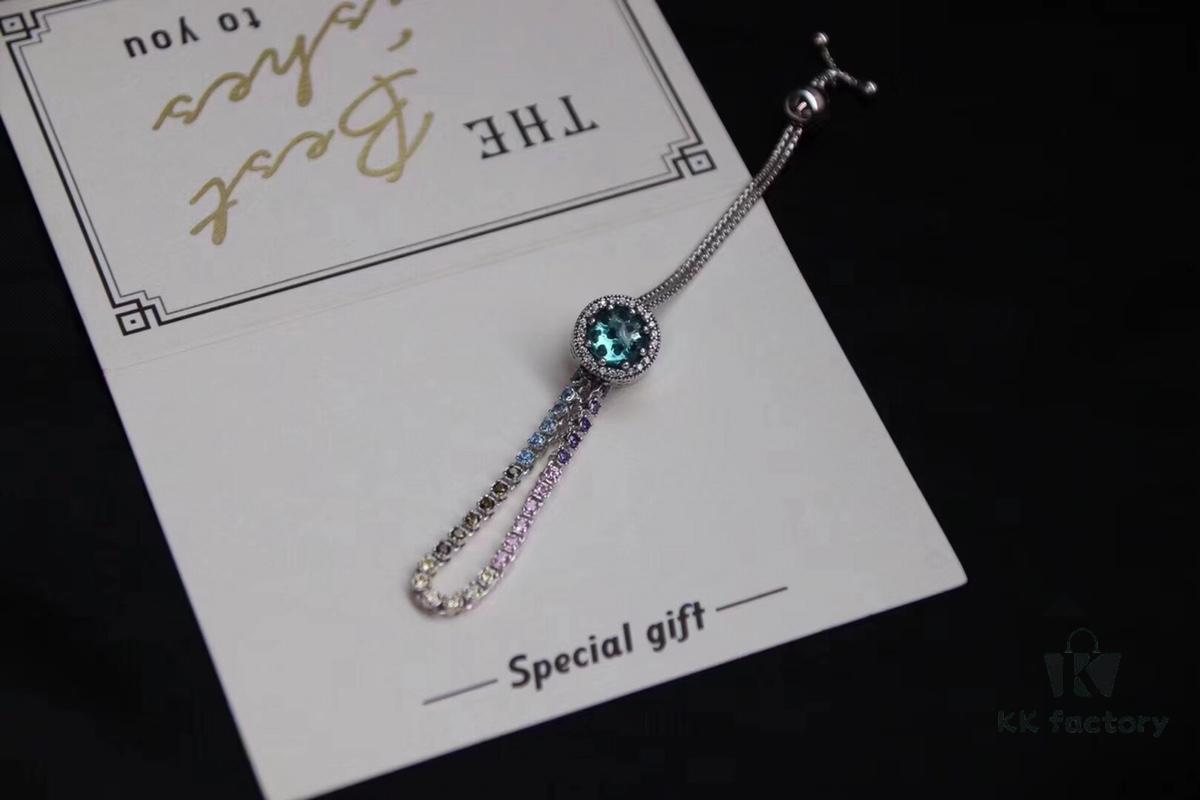 Pandora New Rainbow Push-Pull Bracelet with Cat's Eye