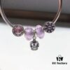 Pandora Romantic Purple Openwork Crown Crown 👑! Made with boutique materials, perfectly crafted one-to-one, quality comparable to boutique! Romantic lavender shimmering purple, pink cat's eye, pink-purple emblem, openwork crown 👑, comes with boutique packaging! 🍃🌺