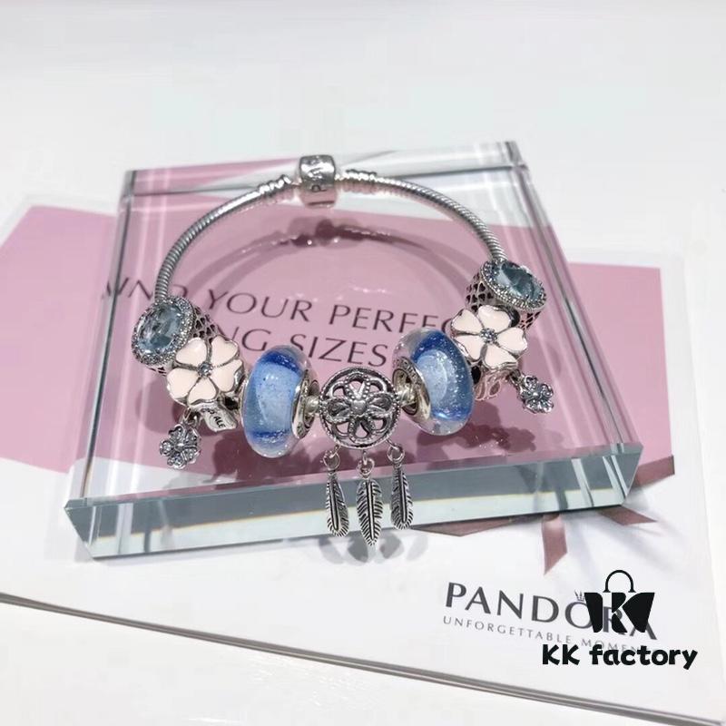 Pandora Ice Blue and Elegant Pink Romantic Dream Catcher New Arrival! Perfect 1:1 Craftsmanship with Store-Quality Materials, Comparable to Authentic Counter Quality! Featuring Ice Blue Glow-in-the-Dark Glass Bead, Elegant Pink Flower 🌸, Sparkling Ice Blue Heart ✨, Dreamy Dream Catcher Design, Made in S925 Sterling Silver with Original Boutique Packaging!