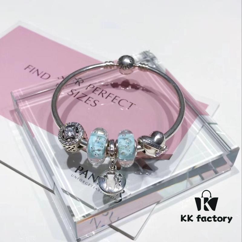 Pandora Pandora Silver Wire Pink Flower Blossom 🌺 New Arrival! Made with counter materials, perfectly crafted one-to-one, quality comparable to official counter! Silver wire pink faceted crystal, cherry blossom 🌸 spacer beads, heart-shaped pendant, pink diamond flower charm, S925 silver comes with original counter packaging! 🍃🌺
